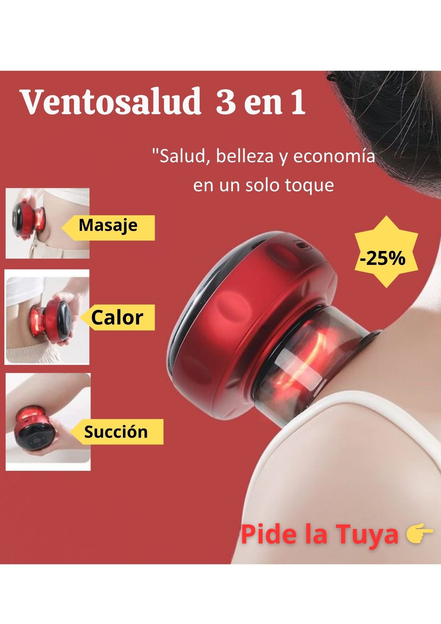 VentoSalud 3 en 1 – Masaje, succión y terapia en un solo dispositivo